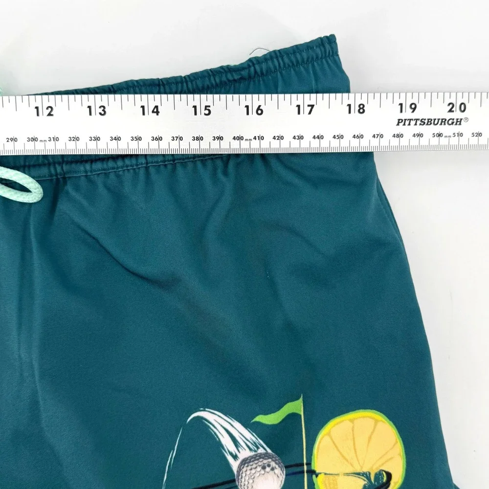 Robert Graham Mens Golf Martini Swim Trunks Teal Stretch Board Shorts XL NEW $98